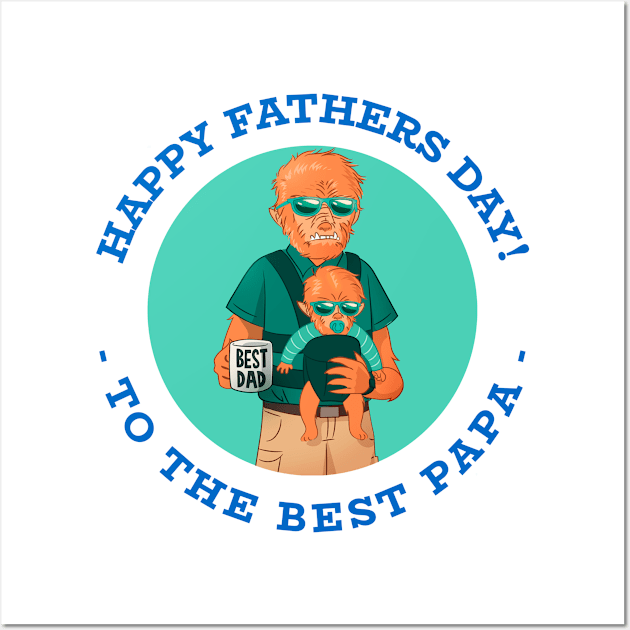 Happy Fathers Day - Worlds Best Papa Wall Art by Rachel Garcia Designs